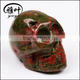 Wholesale 2inch Natural Unakite Stone Hand Carving Skull thumbnail-6