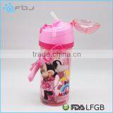 BPA FREE Cartoon Plastic Kids Water Bottle With Straw ~ thumbnail-2