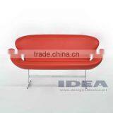 Replica Arne Jocabsen Swan Chair Loveseat - Red Genuine Leather thumbnail-1