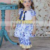 White and Blue Floral Summer Dress Cotton Sleeveless With Flutter Daily Wearing Outfits thumbnail-6
