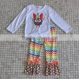 Newborn Handmade Turkey Embroidery Long Sleeve Top and Pant Thanksgiving Outfits thumbnail-6