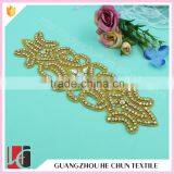 HC-3497 Hechun Crystal Bead Hot Fix Handmade Crochet Applique for Hair Band