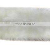White Color Plain Best Selling Faux Fox Fur Scarf thumbnail-3
