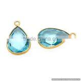The Gopali Jewellers Handmade Vermeil Gold Bezel Gemstone Connectors Blue Topaz Hydro Gemstone Jewelry thumbnail-1