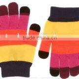 2015 Touch Go Knit Gloves Clockwork Color Block Stripe Mittens