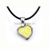 Rubber string stainless steel heart shaped pendant interlocking pendants exotic pendants cheap price wholesale for ladies LP3454