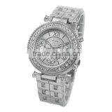 Crystal Rhinestone Roman Numeral Quartz Stainless Steel Watch for Women thumbnail-2
