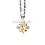 Stainless Steel CZ Stone Flake Pendant thumbnail-2
