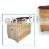 Paded Top Wooden Storage Stool thumbnail-1
