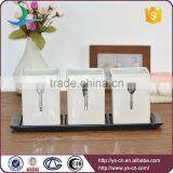 3pcs White Slivery Cutlery Decal Embossed Ceramic Cutlery Holder thumbnail-1