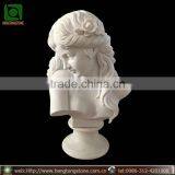 Hand Carved Nude Girl White Marble Bust Statue thumbnail-1