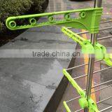 High Quality Foldable Rolling 6-Wheels Clothes Laundry Drying Rack,Stainless Steel Hanging Rods thumbnail-6