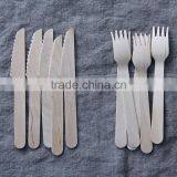 Cheap Food- Grade Biodegradable Birch Wood Cutlery Disposable Wood Spoon Knife and Fork thumbnail-4