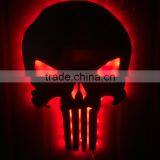 3D Punisher Mask Mirror Light, Halloween Decorative LED Colorful Remote Control Switch Lamp, Skull Decorative Wall Light Mirror thumbnail-2