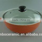 AB Grade Wholesale Stock Glazed Ceramic Casserole With Glass Lid,soup&stock Pot thumbnail-3