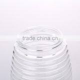 Set 3 Clear Coned Shape Threaded Glass Storage Canister Jars With Metal Lid thumbnail-3