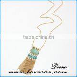 Girls Fashion New Long Natrual Crystal Gemstone Necklace thumbnail-6