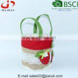 Decorative Felt Basket With Handle for Flowers or Storage thumbnail-4