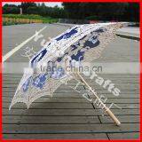 Anji Umbrella Factory 100% Cotton Handmade Wooden Stick Lace Parasol thumbnail-2