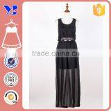 Cotton Chemical Lace Face With Chiffon Dark Lining Maxi Patchwork Dresses thumbnail-1