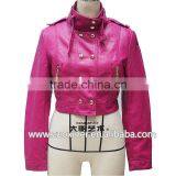 2013 Newest Spring PU Jacket,stand Collar Faux Leather for Women Jacket thumbnail-1
