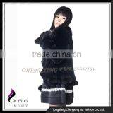 CX-G-A-209 2016 Black Knitted Rex Rabbit Fur Jacket thumbnail-6