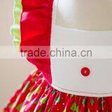 2017 Toddler Girls Christmas Tree Red Dress With Lace Trim Kids Printed Dress thumbnail-2