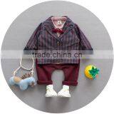 S17747A Autumn Kids Clothing Wholesale Price Three-piece Boys Gentleman Sets thumbnail-3