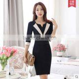 Wholesale Fashion Spring Knee Length 3/4 Sleeve Latest Women Formal Office Dresses thumbnail-1