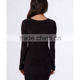 Hot Bodycon Fit Cross Over Neck Wrap Dress With Hem thumbnail-5