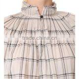 2017 OEM Spring Femme Airy Sand Windowpane Checks Tunic Blouse thumbnail-5