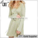 2017 OEM Women Seaside Style Vented Long Sleeve Blouse Dress thumbnail-1