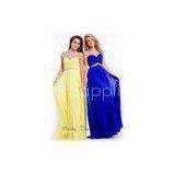 Yellow Round Neck Womens Evening Dresses , Sweetheart Beaded Floor Length Dresses thumbnail-1