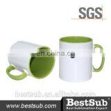JS Coatings Sublimation Mugs 10oz Inner Rim Color Mug Light Green B10T-03