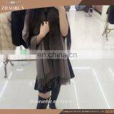 100% Real Thick Pashmina Shawl Large Fur Cape With Fox Fur Collar thumbnail-2