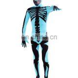 Lake Blue Zentai Full Body Lycra Spandex Skull Unisex Adult Party Cosplay Costume thumbnail-2