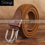 Hot Sale Fashion Brown Promotion Overalls Weave Stretch Belt With Pin Buckle thumbnail-1