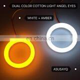 Dual Color Cotton Light LED Halo Ring Angel Eyes White Amber thumbnail-1
