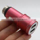 Dual USB Port Alloy Skin 5V 3A Auto Lighter Power Source Mobile Travel Charger thumbnail-5