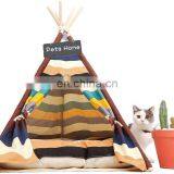 New Design Colorful Pet Teepee Tent Portable Dog House Washable Canvas Dog Tent thumbnail-1