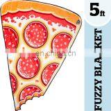 High Quality Fuzzy Pizza Shape Sublimation Blanket Funny Blankets thumbnail-1