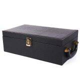 PU Leather Crocodile Pattern Red Wine Double Wine Box Leather Box Double Wedding Gift Box. thumbnail-4