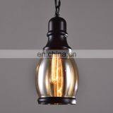 Hand Blown Glass Pendant Light Vintage Industrial Lighting With Stained Glass Lamp Shade