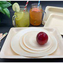 9 Inch Eco Friendly Birchwood Round Dinner Plates Compostable Plates thumbnail-1