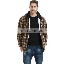 Christmas autumn and winter men's plus velvet thick warm jacket inch shirt men's trend student plaid shirt lamb velvet jacket