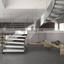 China Manufacturer Modern Design Prefabricated Stairs Wooden Curved Staircase thumbnail-2