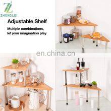 Kitchen Spices Pantry Cabinet Storage Separable 2-Tier Corner Shelves Counter Shelving for Bathroom Cosmetic Organizer thumbnail-5