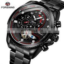 FORSINING 379 Man Quartz Watches Stainless Steel Band Private Label Sports Chrono Automatic Watch