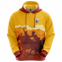 Yellow Custom Sublimation Hoodie of Soldier Pattern thumbnail-2