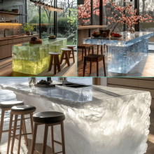 Crystal Luminous Island, Transparent Bar, Internet Celebrity, Popular Drainage Table, Integrated Acrylic, Light Luxury, Luminous Stone Table, Tea Table, Bar, High-end Sense thumbnail-4
